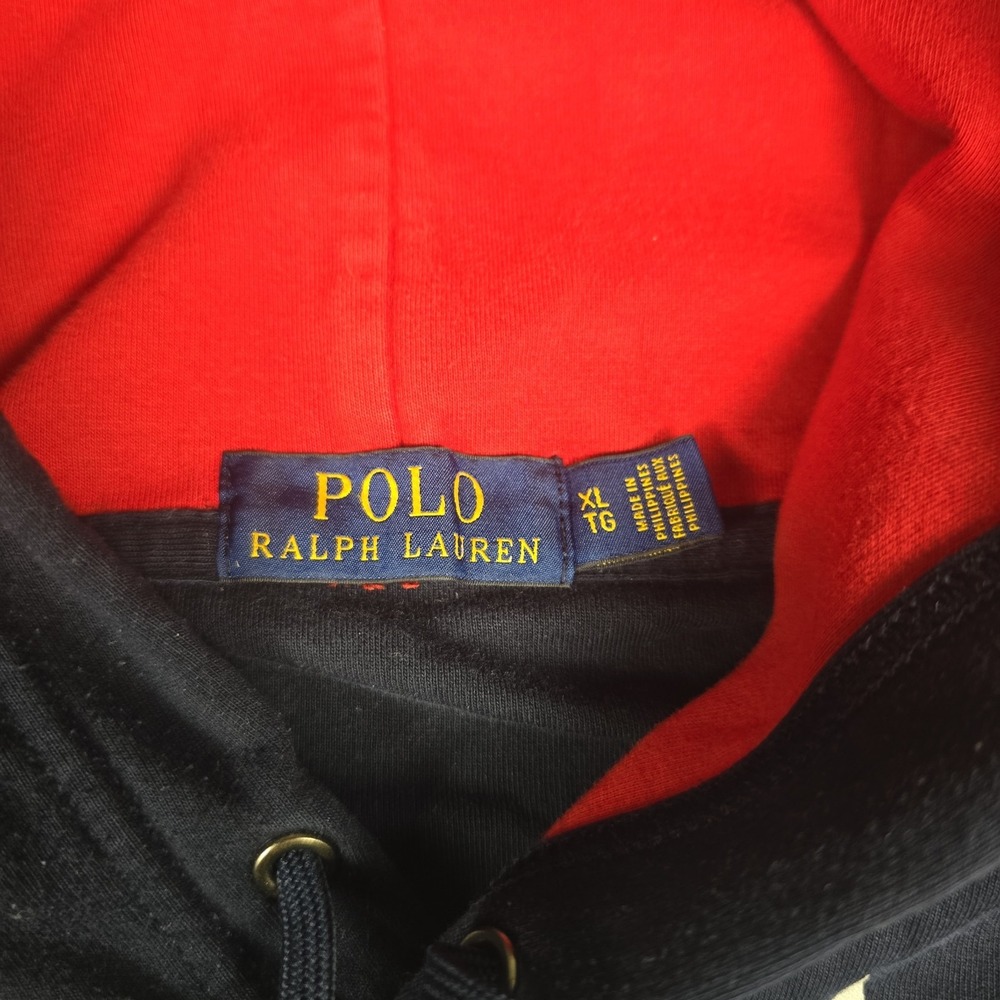 Polo Ralph Lauren Americana Hoodie Mens XL Blue Stars Red Hood Sweatshirt EUC - Picture 2 of 8